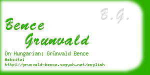 bence grunvald business card